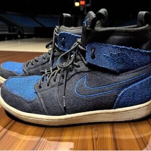 Men's 9 NIKE AIR JORDAN 1 High Flyknit Royal Blue Retro Ultra High Sneakers EUC